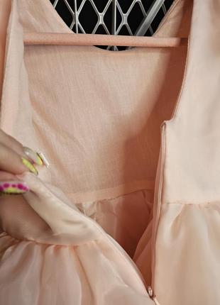 Дитяча пишна ошатка святкова рожева легенька сукня для дівчинки на свято випускний 98 104 110 116 122 1289 фото