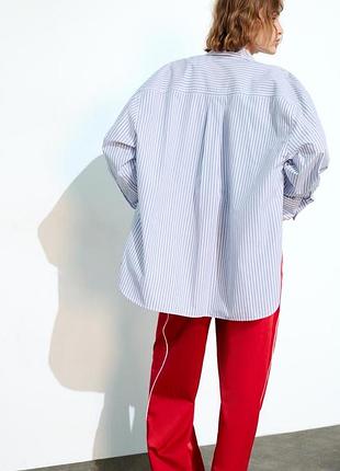 Габардинова оверсайз сорочка на літо zara