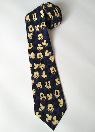 Коллекционный галстук микки маус дисней шелк 100%