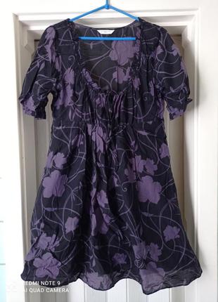 Плаття котон-шовк у фіолетових кольорах