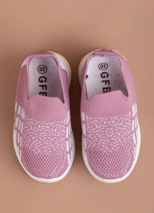 Кросівки для дівчаток рожеві текстильні літо7 фото