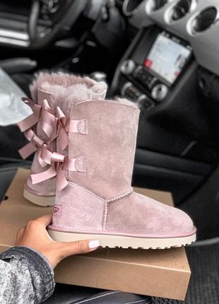 Женские розовые угги ugg bailey bow