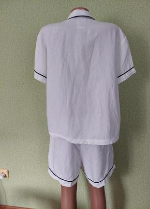 Белая всесезон пижама h&amp;m женская пижама с льном8 фото