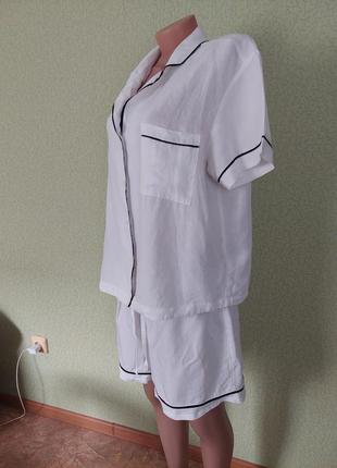 Белая всесезон пижама h&amp;m женская пижама с льном5 фото
