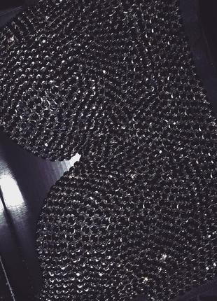 Роскошный топ корсет пушап черный усыпанный камнями xs-s,m5 фото