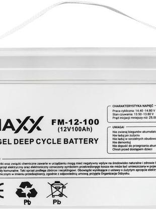 Гелевий акумулятор maxx fm-12-100 gel deep cycle battery 12v 100ah