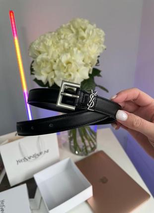 Ремінь premium saint laurent black wedge sandal 2.0