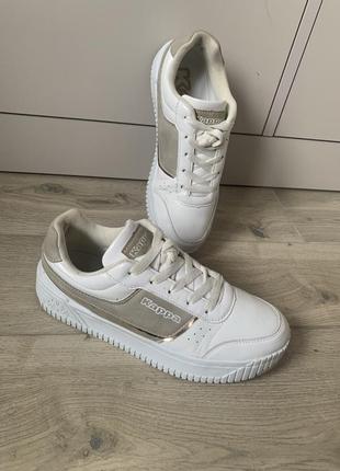 Кожаные оригинальные кроссовки белые kappa2 фото