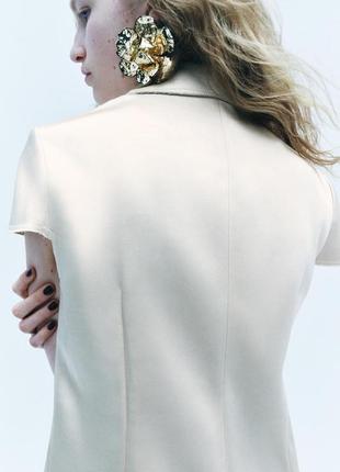 Атласний топ бежевий zara new4 фото
