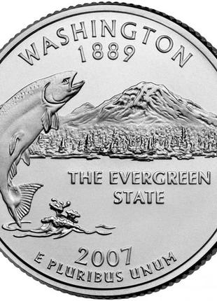 Сша ¼ доллара, 2007 квотер штата вашингтон  №1834