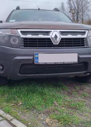 Зимняя накладка на решетку радиатора renault duster 2010- (низ) матовая digital designs