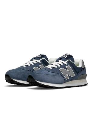 Женские кроссовки new balance 574 premium blue reflective