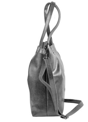 Женская повседневаная кожаная сумка 30х31х12 см eterno серый (2000002072201)4 фото