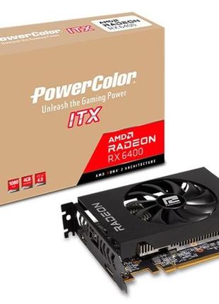 Видеокарта powercolor radeon rx 6400 itx 4gb (axrx 6400 4gbd6-dh)