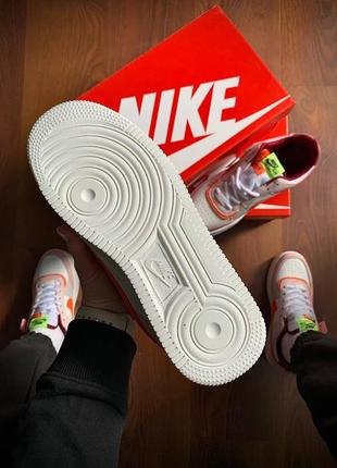 Кроссовки белые розовые air force 1 shadow white & pink & orange5 фото