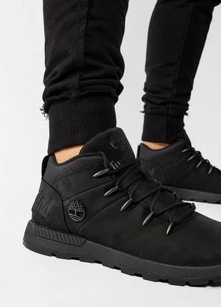 Timberland sprint trekker mid hiker black nubuck. мужские ботинки9 фото