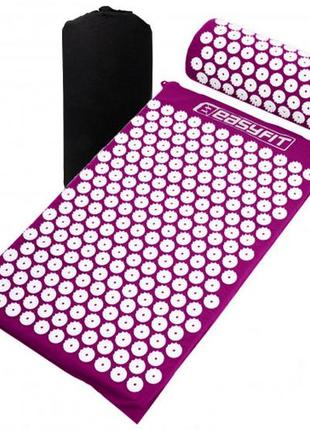 Массажный коврик easyfit с подушкой (аппликатор кузнецова) фиолетовый