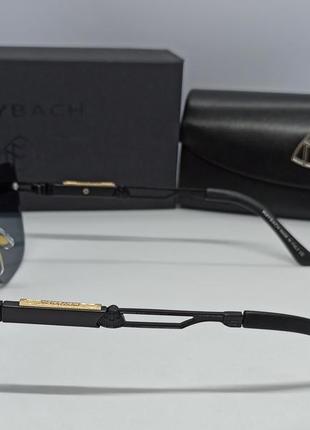 Maybach очки мужские солнцезащитные черные с черным металлом4 фото