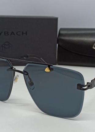 Maybach очки мужские солнцезащитные черные с черным металлом1 фото
