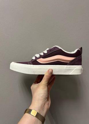 Жіночі кеди бордові з рожевим vans knu burgundy pink5 фото