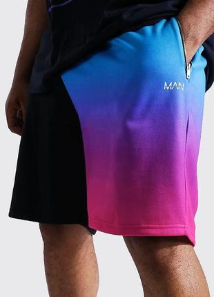 Шорти boohoo plus size man spliced ombre jersey