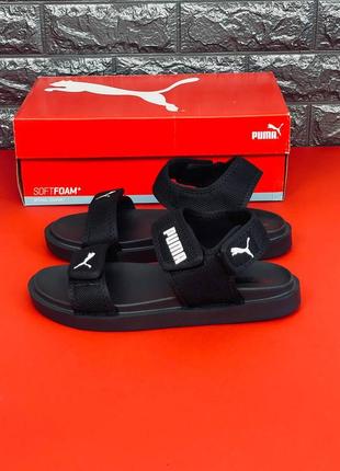Чоловічі сандалії чорного кольору puma 40-463 фото