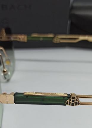 Maybach сонцезахисні окуляри унісекс сіро зелений градієнт з золотим металом5 фото