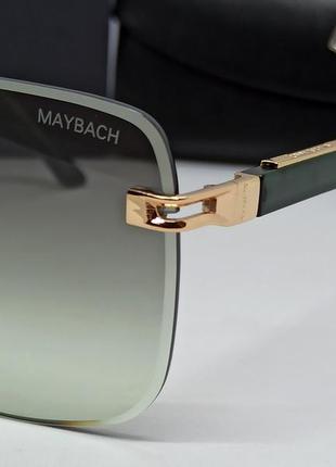 Maybach очки унисекс солнцезащитные серо зеленый градиент с золотым металлом3 фото