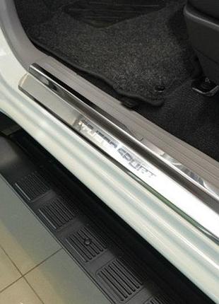 Накладки на пороги mitsubishi pajero sport ii 2011- premium nataniko