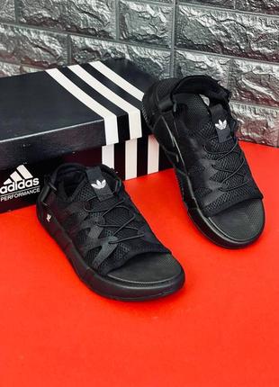 Чоловічі сандалії чорного кольору adidas трансформери капці адідас 38-43