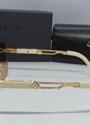 Maybach очки унисекс солнцезащитные коричневый градиент с золотым металлом4 фото