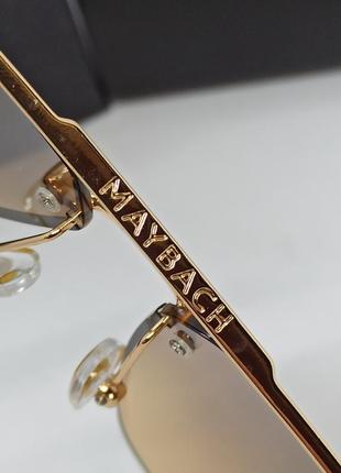 Maybach сонцезахисні окуляри унісекс коричневий градієнт з золотим металом7 фото