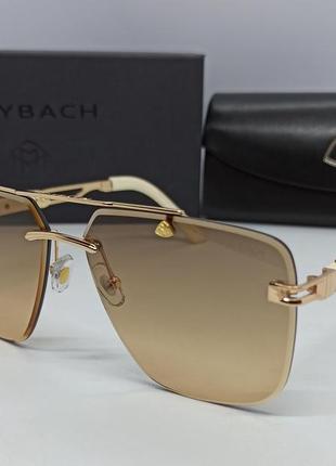 Maybach сонцезахисні окуляри унісекс коричневий градієнт з золотим металом1 фото