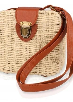 Плетеная соломенная сумочка