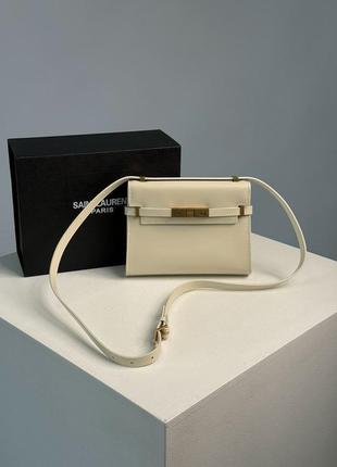 💎 кремовая стильная брендированная сумочка saint laurent💎2 фото