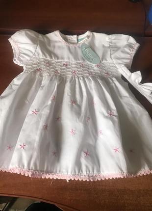 Платье на маленькую девушку 12-18 месяцев с повязочкой.