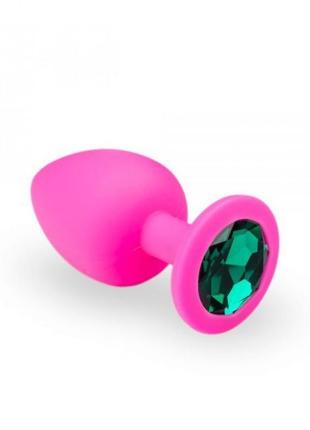 Анальная пробка, pink silicone emerald, l