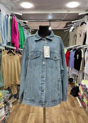 Женская удлиненная куртка джинсовка2 фото