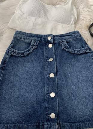 Стильная джинсовая юбочка.3 фото