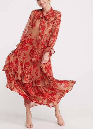 Платье макси с цветочным принтом2 фото