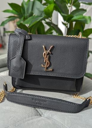 Женская сумка клатч yves saint laurent ysl ив сен лоран черный золото