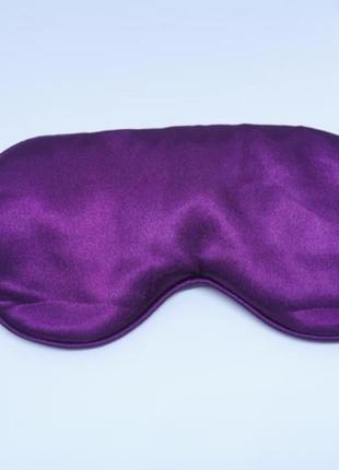 Шёлковая маска для сна / повязка для глаз фиолетовая4 фото