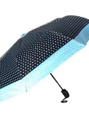 Зонтик полуавтоматический "горошек", голубой1 фото