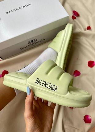 Босоножки balenciaga puffy slides «olive’