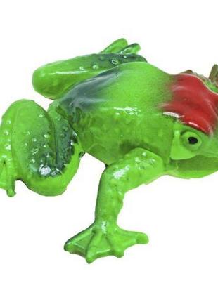 Уцінка. іграшка-антистрес гумова "жабка", зелена деформоване лице1 фото