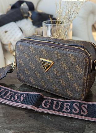 Сумка женская  коричневый  guess гесс кросс-боди люкс