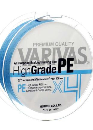 Шнур varivas high grade pe x4 water blue 150m #1.2/ 0,185мм ( рб-713906)