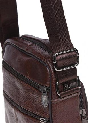 Мужская сумка кожаная laras k108350 коричневая3 фото