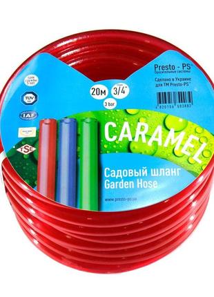 Шланг поливальний presto-ps силікон садовий caramel (червоний) діаметр 3/4 дюйма, довжина 20 м (se-3/4 20)