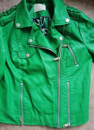Курточка косуха кожузам кожанка зеленая кэжуал gas 36-384 фото